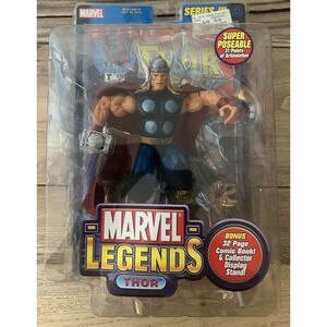 TOY BIZ Marvel Legends Series III 3 THOR Includes Comic Book & Display Stand